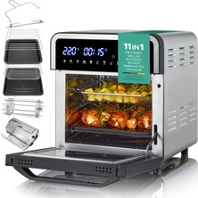 Heinrich´s Heınrıchs Sıcak Hava Fritözü Dijital LED Ekranlı Hava Fritözü LCD Dokunmatik Ekran, 11 Program 1800W Sıcak Hava Fritözü Yağsız Fritöz Hava Fritözü Zamanlayıcı Fonksiyonu (14L Xxxxxl)