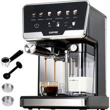 Rbfgyıop Portafilter Makinesi 20 Bar, Çift Kazanlı, Otomatik Süt Köpürtücü ve Kendi Kendini Temizleyen, 2l Su Tanklı ve 500ML Süt Tanklı 1450W Espresso Makinesi, Cappuccino Latte Espresso Için 6 Progr