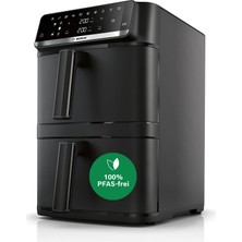 Bosch Xxl Sıcak Hava Fritözü, 12,0l Çift Hazneli, Yerden Tasarruf Sağlayan, 6 Program, Pfas Içermez, Siyah, Airfryer Series 6, MAFD661B0