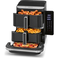 Gourmetmaxx Fryup3 Dikey Sıcak Hava Fritözü 3 Odacıklı | Airfryer Xxl Pfas Içermez | Sıcak Hava Fritözü Xxl 12.4l + Pizza Vb. Için Fırın Çekmecesi Hava Fritözü Sıcak Hava Fritözü Superclear LED Dokunm