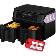 Haier Sıcak Hava Fritözü 2 Odacıklı I 11L Airfryer Çift Odacıklı I 9 Porsiyon