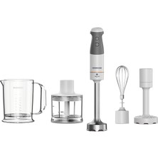 Kenwood Küchengeräte Triblade Xl HBM40.306WH El Blenderi, Daha Hızlı Püre Haline Getirmek Için 3 Bıçaklı Bıçağı Olan Çıkarılabilir Paslanmaz Çelik Karıştırma Ayağına Sahip El Blenderi, 850 W, Beyaz/gr
