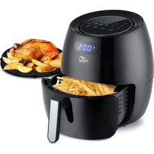 Uten Sıcak Hava Fritözü, Uten 6.5l Airfryer Xxl Sıcak Hava Fritözü, Dijital LED Dokunmatik Ekranlı, 8 Program, Ön Isıtma ve Sıcak Tutma, Yapışmaz Kızartma Sepeti, Yağsız, 1800W
