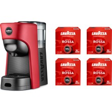 Lavazza, 64 Kapsüllü Modo Mio Tiny Eco Kırmızı Kahve Makinesi, Geri Dönüşümlü Plastik Espresso Makinesi, 1450W, 220-240V, 50/60Hz, 0,6 Litre