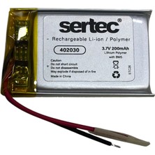 Gees Global Sertec 402030 3.7V 200MAH Li-Polymer Pil (DEVRELI/1.5A)
