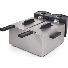 Princess 183123 Paslanmaz Çelik Çift Fritöz - 2 x 3 Litre (2 x 1800 Watt) Soğuk Bölge Fonksiyonlu