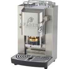 Faber Kahve Makineleri | Lüks 3.0 | Kahve Makinesi Ese 44 Mm, Elektrikli Valf, Çıkarılabilir Kapsül Tutucusu, 1 L Cam Hazne ve Ayarlanabilir Pirinç Kapsül Baskı Parçası (Mat Paslanmaz Çelik, Krom)