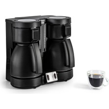 Krups Duothek Thermo Filtre Kahve Makinesi, Iki Ayrı Vakum Sürahisi ve Demleme Işlemleri, Çok Iyi Yalıtım Performansı, Gösterge Işıklı Açma-Kapama Düğmesi, 2 x 8 Fincan, Siyah, KT8501