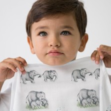 Esranın Dünyası Deux Lapıns Müslin Bebek Örtüsü - Les Êlêphants 100X100 cm MUSLIN-LEL-100100