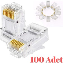 Esranın Dünyası Alfais 4220 100 Adet RJ45 Jack Cat5 Internet Kablo Kablosu Ucu Konnektör Connector