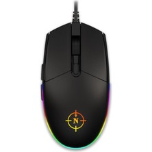 Esranın Dünyası North Combat Rgb Kablolu Gaming Oyuncu Mouse, 3.600 Dpı, Optik Sensör, 6 Tuş, Siyah