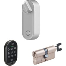 Linus L2 Akıllı Kilit Gümüş Ayarlanabilir Silindir Parmak Izi Okuyucu - 3'lü Bundle Seti