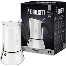 Esranın Dünyası Bialetti - Venus: 6 Cups Ocak Üstü Espresso Pişirici - 235ML - Gümüş Renk - Paslanmaz Çelik Gövde - Patentli Güvenlik Valfi - Tüm Ocak Türleri Için Uygundur (Indüksiyon Dahil)