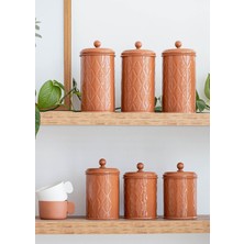 Esranın Dünyası The Mia Prizma Çay Şeker Kahve Kavanozu Terracota 1,20 Lt