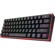 Esranın Dünyası Redragon K617-RGB 16,8 Milyon Rgb Aydınlatma, Red Switch Fizz%60 Q Türkçe Kablolu Mekanik Oyuncu Klavyesi Siyah