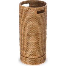Esranın Dünyası Kouboo La Jolla Rattan Yuvarlak Şemsiye Tutucu ile Su Catch, Bal Rengi Kahverengi _ P, Honigbraun, 24.13 x 24.13 x 53.34 cm