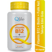 Qlife Vitamin B12 + Biotin & Folik Asit 60 Kapsül