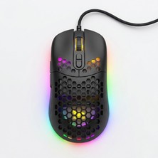 Esranın Dünyası Gameagle Kablolu Rgb Gaming Mouse, 12800 Dpı, 69G Ultra Hafif, Petek Gövde, 5 Milyon Tıklama Ömürlü, Instant 825 Optik Sensör, Örgü Kablolu Oyuncu Mouse Mo-18 (Siyah)