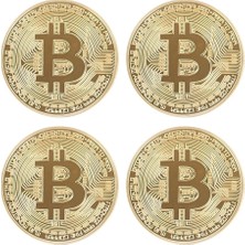 Esranın Dünyası Güncelçarşı 4 Adet Bitcoin Madeni Hatıra Parası Madeni Bitcoin Hediye Sikke Para