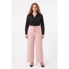 Kadın Bol Paça Beli Lastikli Kumaş Pantolon BGL-ST04322