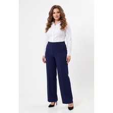 Kadın Bol Paça Beli Lastikli Kumaş Pantolon BGL-ST04322