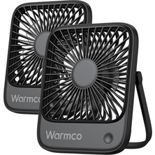 Esranın Dünyası Warmco D1 Masaüstü Vantilatör USB ve Type-C Bağlantılı Taşınabilir Ultra Ince Soğutucu Fan Siyah 3 Kademeli Ayarlanabilir Katlanabilir Stand
