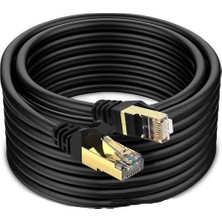 Esranın Dünyası Coverzone Narita 40 Metre 10GBPS Network Kablosu Cat 7 Siyah Renk Ağ Kablosu 40 Metre Ethernet Kablo (40 Metre)