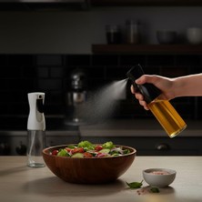 Esranın Dünyası Deconox 1 Adet Cam Sprey Yağlık, 225 ml Yağ ve Sirke Püskürtücü, Büyük Boy, Çok Amaçlı Mutfak Gereci, Airfryer Için Ideal (Siyah & Beyaz) (Siyah)