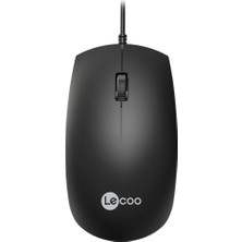 Esranın Dünyası Lecoo MS100 USB Kablolu 1000DPI 3 Tuşlu Optik Mouse - Pc, Mac, Dizüstü Bilgisayar ile Uyumlu, Tak Çalıştır Kolay Bağlantı, Sağ ve Sol Elle Kullanıma Uygun, Kompakt Mouse Siyah