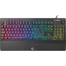 Esranın Dünyası Rampage KB-GX65 Sımula USB Rgb Aydınlatmalı 4 Makro Tuşlu Bilek Destekli Gaming Oyuncu Klavyesi
