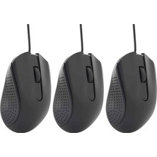 Esranın Dünyası Coverzone Kablolu Mouse Siyah 2 Tuşlu Ekonomik Mouse Bilgisayar Faresi Ofis ve Ev Kullanımına Uygun USB Uçlu Notebook Pc ve Bilgisayar Için Uygun 2.5 x 12.5 x 16.5 cm Mouse1 (3 Adet)