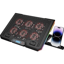 Esranın Dünyası Rampage Blizzard R7 Rgb Işıklı 6 Fanlı LCD Ekranlı 2 USB Soketli 13''-15.6'' Notebook Soğutucu Stand