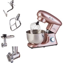 Esranın Dünyası Karaca Multichef Stand Mikser, 1400W, 5.5l Hacim, Paslanmaz Çelik, Rose Gold