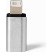 Esranın Dünyası Lightning'dan Type-C'ye Dönüştürücü Adaptör, iPhone ve iPad Uyumlu, Gümüş Renk,