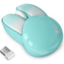 Esranın Dünyası Coverzone Mofii Wireless Mouse Renkli Tavşan Tasarım Kablosuz Sessiz Bilgisayar Notebook Laptop Için Fare USB Nano Receiver Mouse Tak Çalıştır 9.2cm x 6cm (Turkuaz)