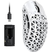 Esranın Dünyası Attack Shark R5 Ultra Karbon Fiber Hyperspeed Kablosuz Gaming Mouse – 39G Süper Hafif, PAW3950MAX Sensör, 42000 Dpı, 8000Hz Kablosuz Polling, Bt/2.4g/kablolu Usb-C, Windows/mac Uyumlu – White