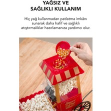 Esranın Dünyası Mısır Patlatma Makinesi, Yağsız ve Sağlıklı, Retro Tasarım, Ev ve Ofis Kullanımı Için, 40 Cm, Şık Görünüm