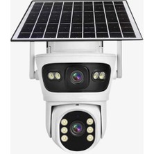 Baff SIM-5700 6mp 4g Solar Güneş Panelli Sım Kartlı Güvenlik Kamerası - Icsee Çift Lensli Ptz Akıllı Gece Görüşlü Dış Mekan