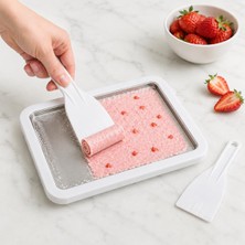 Esranın Dünyası Ev Tipi Spatulalı Rulo Dondurma Tavası, Kore Tarzı Tatlı ve Yoğurt Bowl Hazırlama Aparatı, Elektriksiz Soğutma Tepsisi