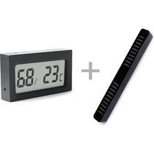Esranın Dünyası Aek-Tech Humidor Puro Kutusu Nemlendirici Haznesi ve Dijital Nem Ölçer Termometre Seti, Siyah, 160X17MM