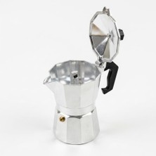 Esranın Dünyası Deconox Moka Pot 3 Fincanlık Moka Kahve Cezvesi, 180 ml Alüminyum Espresso Demliği, Ocak Üstü Kahve Yapıcı, Gazlı Elektrikli ve Seramik Ocak Uyumlu, 9X12X17 cm