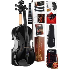 Esranın Dünyası Midex HGA44BK-TYS Full Siyah Set Keman 4/4 (Yastık Reçine Çanta Yedek Tel Susturucu Yay)