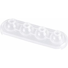 Esranın Dünyası Calessier 4’lü Küre Buz Kalıbı, Üstten Doldurulabilir Sağlam Plastik Buz Topu Yapma Kabı, Meyveli Buz Küresi Hazırlama, Kokteyl ve Soğuk Içecek Sunumu Için Estetik Meybuz Yapma Aparatı