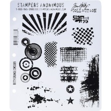 Esranın Dünyası Stampers Anonim Tim Holtz Kauçuk Damga Seti, Büyük, Yapışkanlı Kauçuk Damga, Bitty Grunge