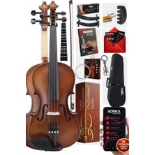 Esranın Dünyası Midex LMA-544TYS 3/4 Profesyonel Keman 3/4 Çocuk Kemanı 10-13 Yaş (Yastık Susturucu Yedek Tel Çanta Yay Reçine Metod)