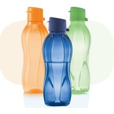 Esranın Dünyası Tupperware Eco Şişe 500 ml 3'lü Set - Portakal-Yaprak Yeşili ve Kutup Gecesi Kolay Açılır Kapaklı Suluk Matara