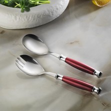 Esranın Dünyası Aryıldız Ravello 2 Parça Salata Servis Seti Bordo