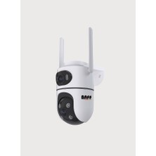Baff ICS-5637 6mp Çift Lens Akıllı Wi-Fi Güvenlik Kamerası (Aı Insan Takip ve Renkli Gece Görüşlü)