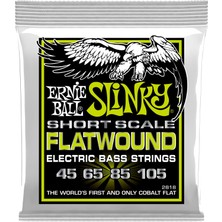 Esranın Dünyası Ernie Ball Normal Slinky Flatwound Kısa Ölçekli Elektrik Bas Telleri 45-105 Kalibre (P02818)