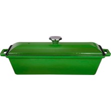 Esranın Dünyası Lava Döküm Ekmek Kabı/terrine 11X29CM - Yeşil